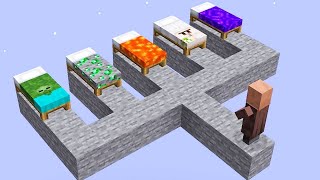 which bed will villager choose minecraft minecraftmeme meme gaming [upl. by Arleta]