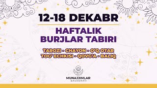 2Qism  1218 Dekabr 2022 Haftalik Burjlar Tabiri  Munajjimlar Bashorati [upl. by Jose223]