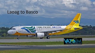 X plane 11 Flight factor A320 Cebu Pacific  Laoag to Basco Vatsim [upl. by Yanaj]