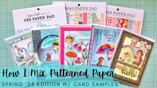 How I use Patterned Paper for Card Making  Tips for Mixing Prints with Examples  Spring 23 [upl. by Warfeld720]