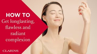 How to get longlasting flawless and radiant complexion  Clarins [upl. by Nodnerb]