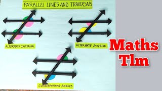 parallel lines and its traversals  maths model making tlm [upl. by Ecnarretal442]