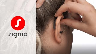 How to insert Styletto AX in the ear  Signia Hearing Aids [upl. by Nicoline]