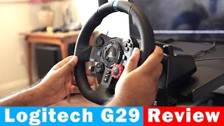 Logitech G29 Driving Force Racing Wheel For PS4PC  Full Review [upl. by Marji189]