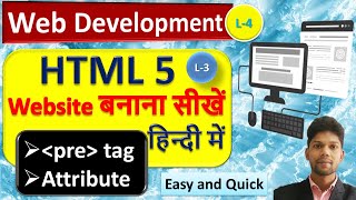 HTML pre tag and attribute in हिंदी Html सीखें Web development  website बनाना सीखें [upl. by Mutz]