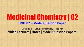 Medicinal Chemistry II 27 UNIT 02  Model Question Paper  BPharmacy 5th Semester  Medichem II [upl. by Annatnas]