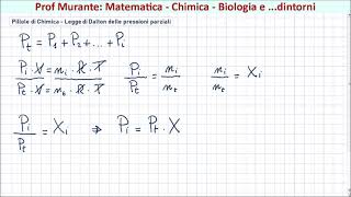 Pillole di Chimica  Legge di Dalton delle pressioni parziali [upl. by Benenson56]
