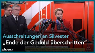 Silvesternacht Pressekonferenz mit Franziska Giffey Nancy Faeser und Iris Spranger [upl. by Egiap]