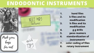 neet  endodontic instruments [upl. by Neeham]