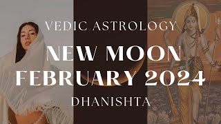 New Moon February 2024  Dhanishta  Vedic Astrology [upl. by Srednas]