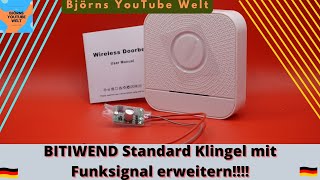 BITIWEND elektrische Klingel mit Funk Gong erweitern einfach schnell günstig Funkgong nachrüsten [upl. by Ala453]