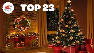 Fireplace with Christmas Songs and Carols Playlist  Top 23 Merry Christmas [upl. by Haas]