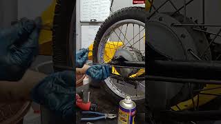 Yamaha RX 100 Rear Wheel Removal restoration yamaha shortsvideo [upl. by Nylitsirk656]