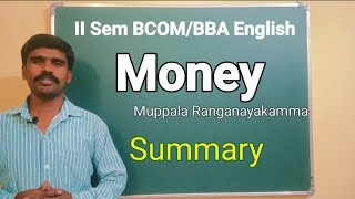 Money  Muppala Ranganayakamma  Summary II SEM BCOMBBA English  english trending summary [upl. by Enenaej562]