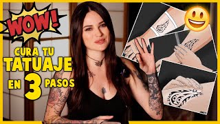 los 3 PASOS para CUIDAR un TATUAJE NUEVO y que cure PERFECTO😍 [upl. by Ahseneuq]