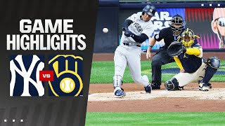 Yankees vs Brewers Game Highlights 42824  MLB Highlights [upl. by Ecaidnac]