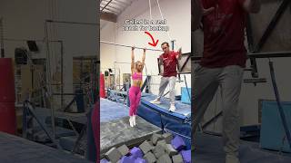 The Rybka Twins learn a high bar dismount 😂 ​⁠TheRybkaTwins gymnastics sports fail olympics [upl. by Ennaeiluj16]