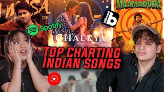 Reacting to the TOP 10 Most Popular Songs in India right now [upl. by Bainbrudge]