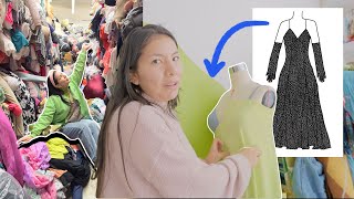 making a gala ready dress from SCRATCH 😩 amp LA fabric district vlog  Sew with me PART 1 [upl. by Anyaj]