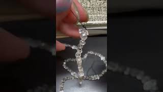 Diamonds💎from the Herkimer Mines in New York🤍🖤knottednecklace greyjewelry crystaljewelry diy [upl. by Hewett]