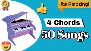 4 chords  50 songs  Piano Lesson  Stynthesia [upl. by Otho]