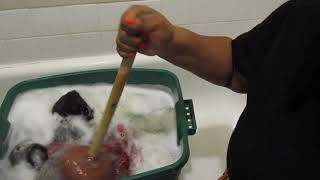 How to wash clothes by hand in bathtub or storage bin [upl. by Woodley]