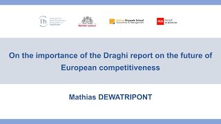 I3h Seminar On the importance of the Draghi report on the future of European competitiveness [upl. by Onyx]