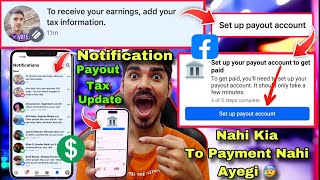 Facebook Set up Payout Account  To receive your earnings add your tax information facebook  Money [upl. by Osicran93]