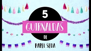 Como hacer Guirnaldas con papel seda 😱  5 DIY ideas fáciles para fiestas 🎊  Party pop DIY🎉 [upl. by Eicnan]