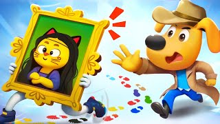 The Masterpiece is Gone Sheriff  Police Chase  Kids Cartoon  Sheriff Labrador  BabyBus [upl. by Ojadnama]