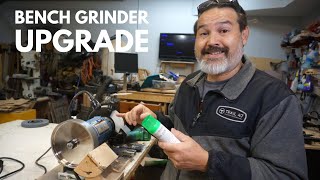 Bench Grinder Upgrade for Smoother Finishes  CBN uses for Lathe Tools Drill Bits Chisels Knifes [upl. by Schott]