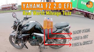 YAMAHA FZ v2 0 EFI  REAL WORLD MILEAGE TEST IN HIGHWAY [upl. by Immas85]