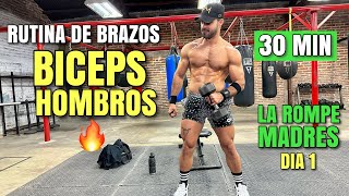 Rutina De BRAZOS Biceps Y Hombros en Casa Rápida 30 Minutos La Rompe Madres Día 1 [upl. by Ruperta83]