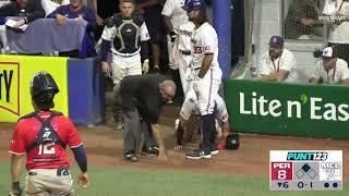 ABL2425  Aaron Whitefield runs into umpire after tying game [upl. by Cyrie]