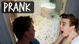 PAINFUL BATHROOM PRANK ON ROOMMATE [upl. by Laney]