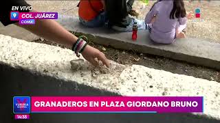 Irrumpen trabajos en la plaza Giordano Bruno alcaldía Cuauhtémoc  Noticias con Yuriria Sierra [upl. by Catto190]