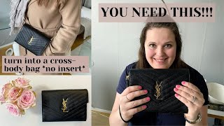 YSL SAINT LAURENT MONOGRAM CLUTCH REVIEW MUSTHAVE  WHAT FITS HOW TO WEAR CROSSBODY [upl. by Lynea14]