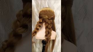 Easy Briad hairstyle for wedding function 🤩 viralvideo shortsvideo shorts shortsfeed trending [upl. by Ahsem]