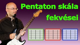 Pentaton skála fekvései a gitáron  TAB [upl. by Aerdnac694]