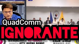 PART 2  QUADCOMM MEMBERS MGA IGNORANTE CONG ACE BARBERS HALATANG IRO NI CONG ROMUALDEZ [upl. by Dinnie]