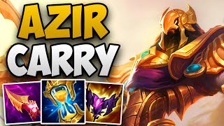 INSANE AZIR SOLO CARRY IN HIGH CHALLENGER  CHALLENGER AZIR MID GAMEPLAY  Patch 147 S14 [upl. by Lehcsreh]