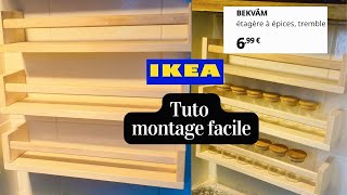 TUTO FACILE MONTAGE ET FIXATION ÉTAGÈRE À ÉPICES BEKVAM IKEA ikea tutorial montage [upl. by Ladnyc]