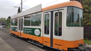 Mitfahrt DÜWAG Großraumbeiwagen Typ quotMannheimquot  Braunschweiger VerkehrsAG Beiwagen 7474 [upl. by Yalonda772]