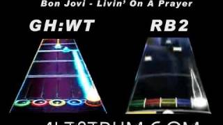 Livin On A Prayer  GHWT vs RB2  X Guitar [upl. by Ominorej]