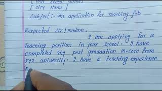 application for the post of teacher application for teaching job  write application for teacher job [upl. by Nnayd]