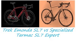 TREK EMONDA SL 7 vs SPECIALIZED TARMAC SL 7 Expert 2021  Buyers Guide by Cycling Insider [upl. by Eidnar]