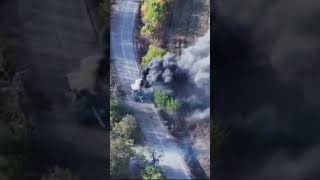 Ukrainian soldier uses Javeline to destroy russian tank on Pokrovsk direction [upl. by Nidla]