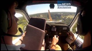 Cockpit footage captures moment light plane loses power  ABC News [upl. by Ahsauqram]