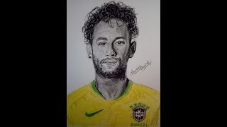 Neymar jr  Brasil   pencil sketch  Worldcuprussia 2018 [upl. by Enineg]