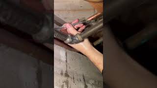 Replacing a frost free hosebib and working from a small crawlspace to get it done plumber [upl. by Elcin]